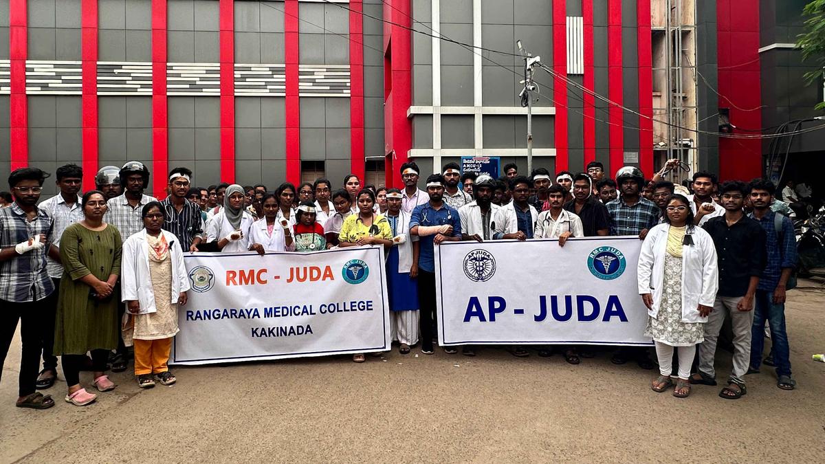 Junior doctors stage silent protest across Andhra Pradesh